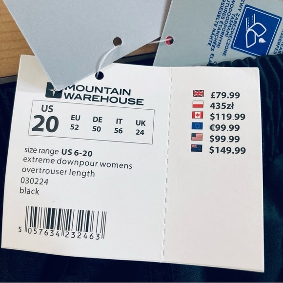 MOUNTAIN WAREHOUSE Sz 20 x 31 Extreme Downpour Isodry Snap Zip Side Pants - Picture 12 of 13